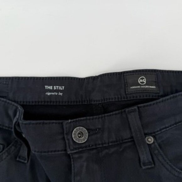 AG Adriano Goldschmied The Stilt Cigarette Leg Black Jeans Women's 27R - Picture 4 of 9